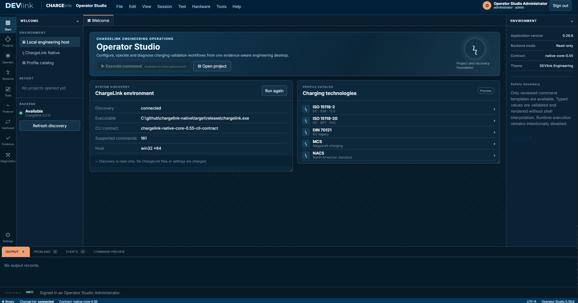 ChargeLink Operator Studio engineering environment